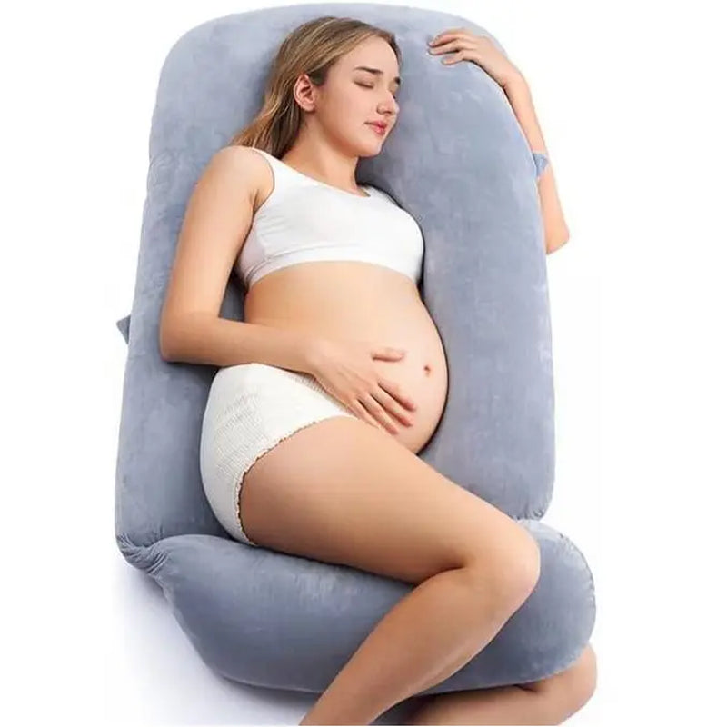#Summervibes【Mother'S Day Gift】Momcozy Pregnancy Pillow for Sleeping, U Pro Maternity Pillow with Adjustable Leg Pillow and Removable Cover - Support for Back, Hips, Belly, Legs for Pregnant Women, 50-72 Inch Full Body Pillow, Grey